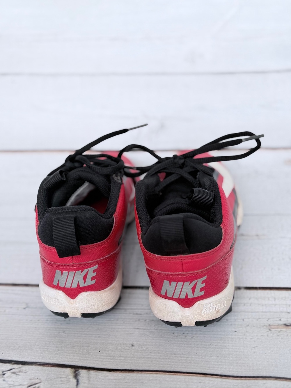 Nike Kids Red, Black & White Athletic Sneakers - Picture 5 of 6